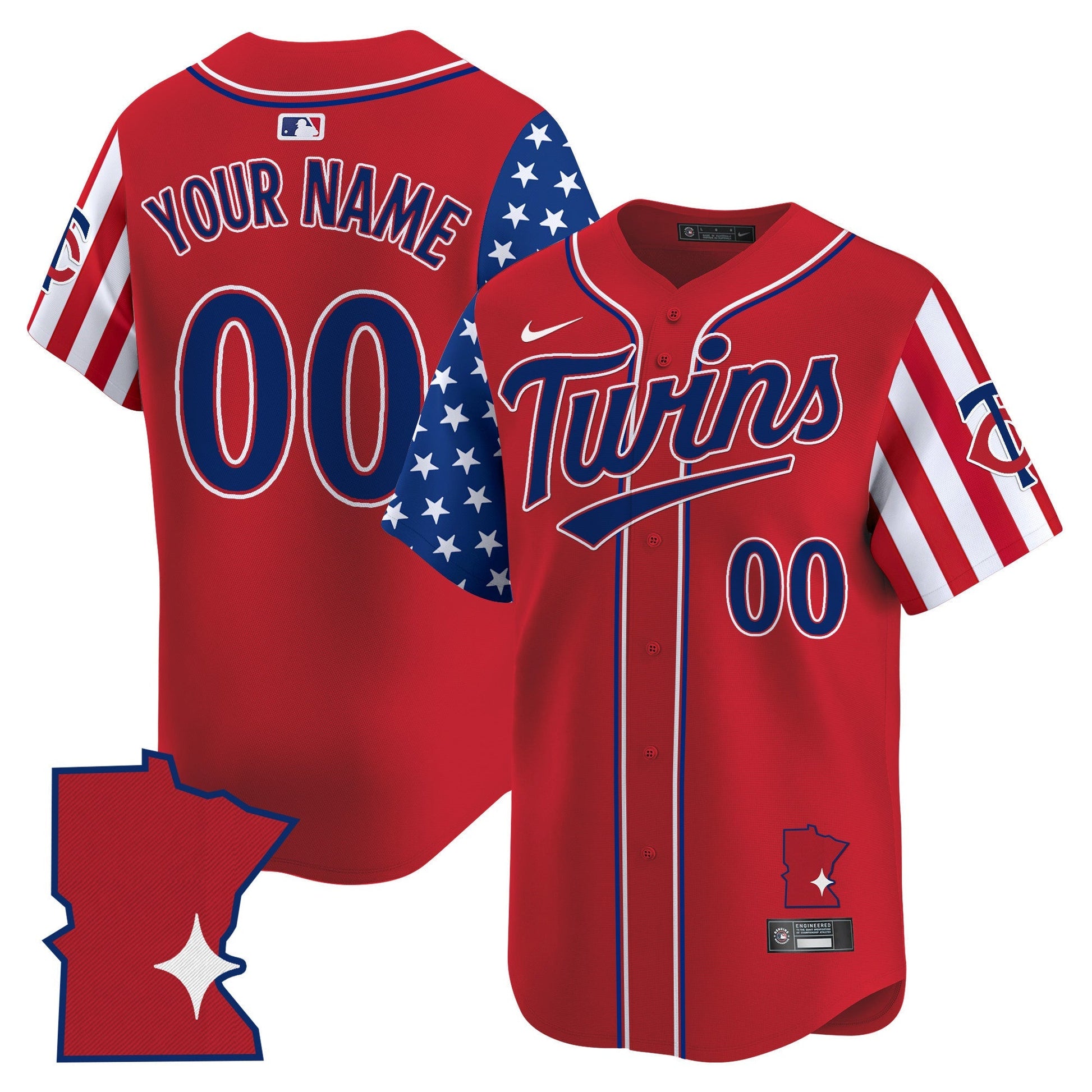 Minnesota Twins 2025 Independence Day Vapor Premier Limited Custom Jersey - All Stitched