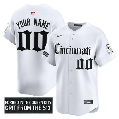 Cincinnati Reds 'Gothic Queen City Edition' Vapor Premier Limited Custom Jersey - All Stitched