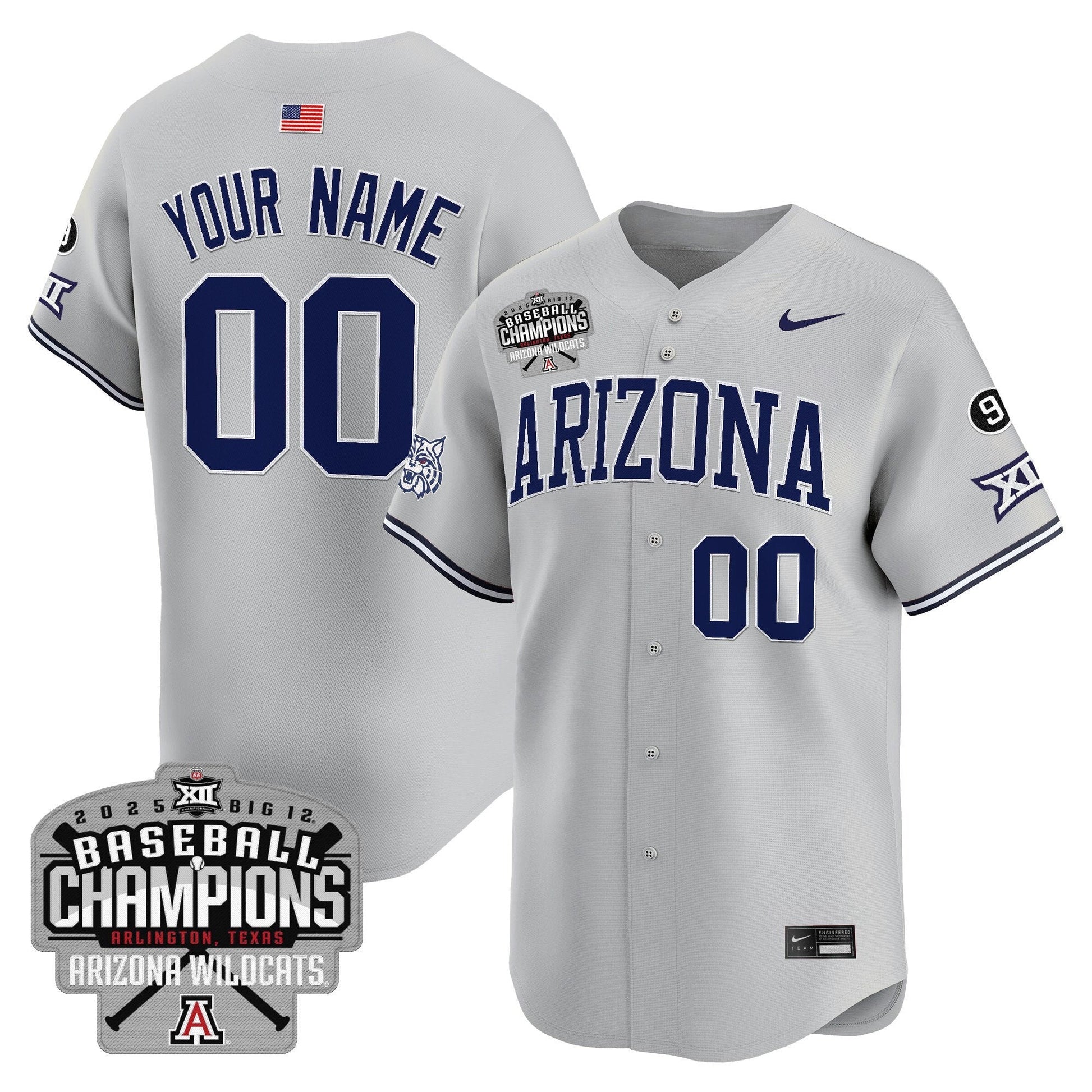 Arizona Wildcats 2025 Big 12 Champions Vapor Premier Limited Custom Jersey - All Stitched