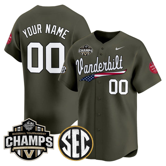 Vanderbilt Commodores 2025 SEC Conference Tournament Champions Vapor Premier Limited Custom Jersey - All Stitched