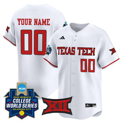 Texas Tech Red Raiders Softball 2025 World Series (WCWS) Vapor Premier Limited Custom Jersey - All Stitched
