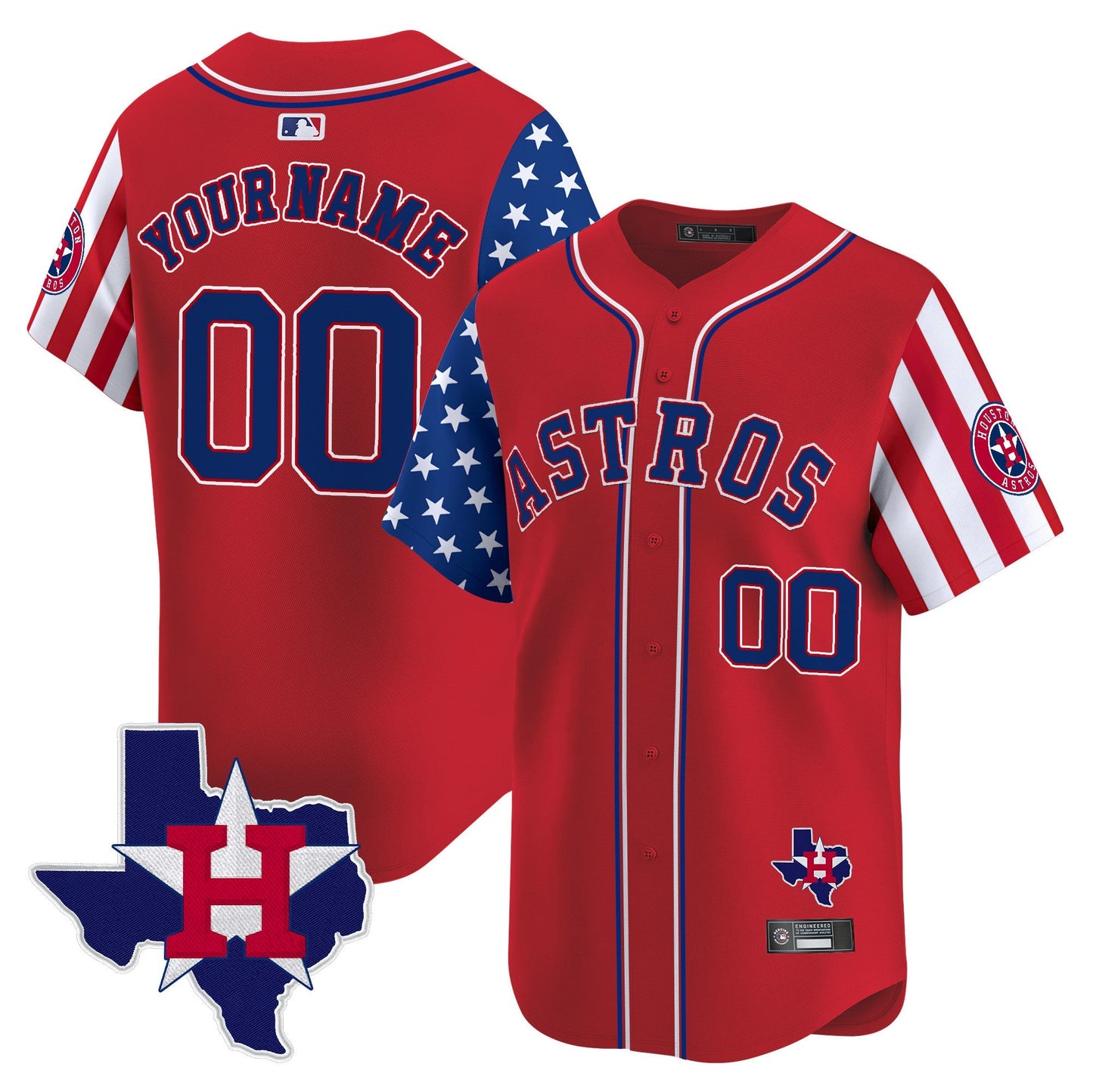 Houston Astros 2025 Independence Day Vapor Premier Limited Custom Jersey - All Stitched