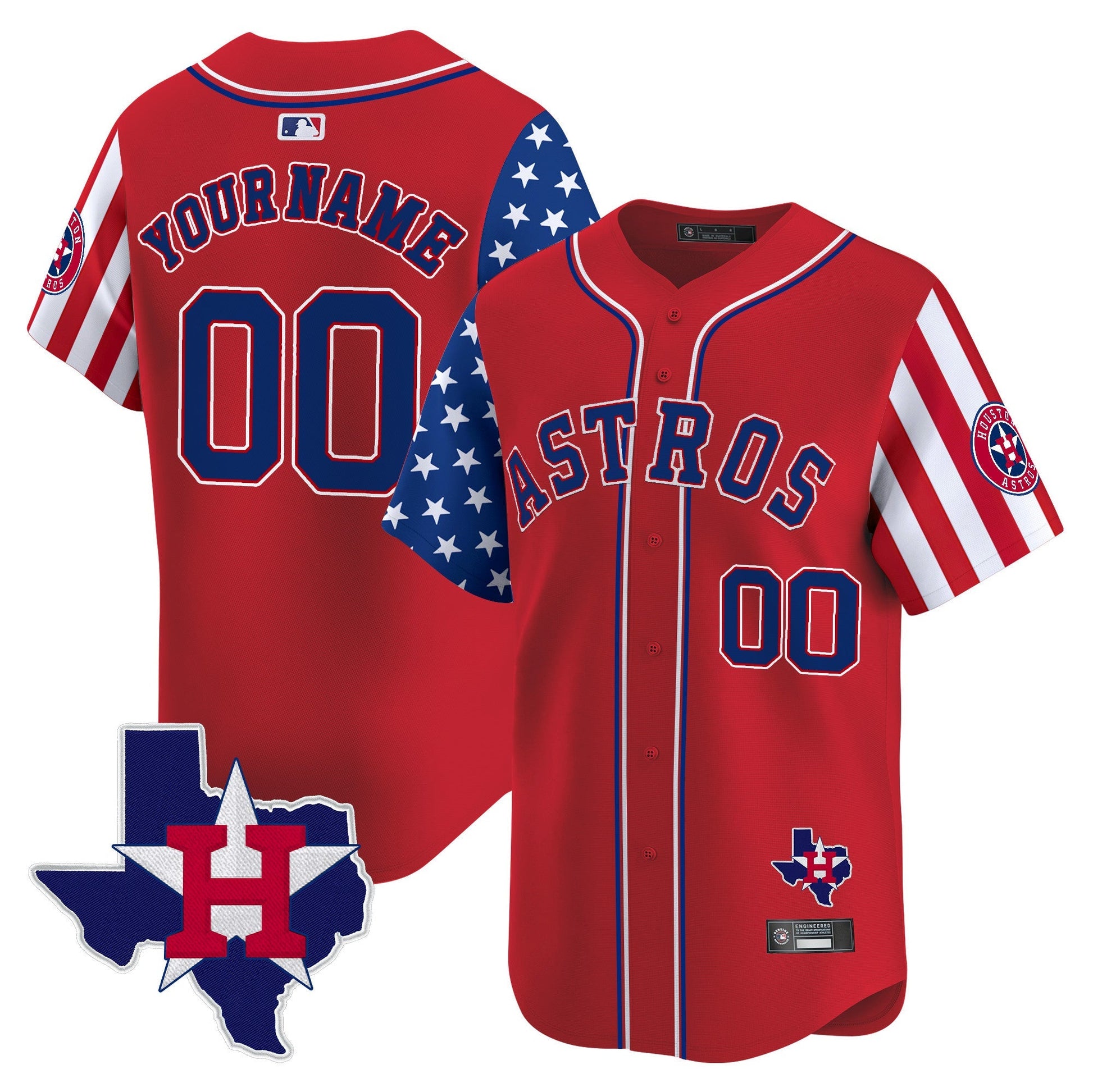 Houston Astros 2025 Independence Day Vapor Premier Limited Custom Jersey - All Stitched