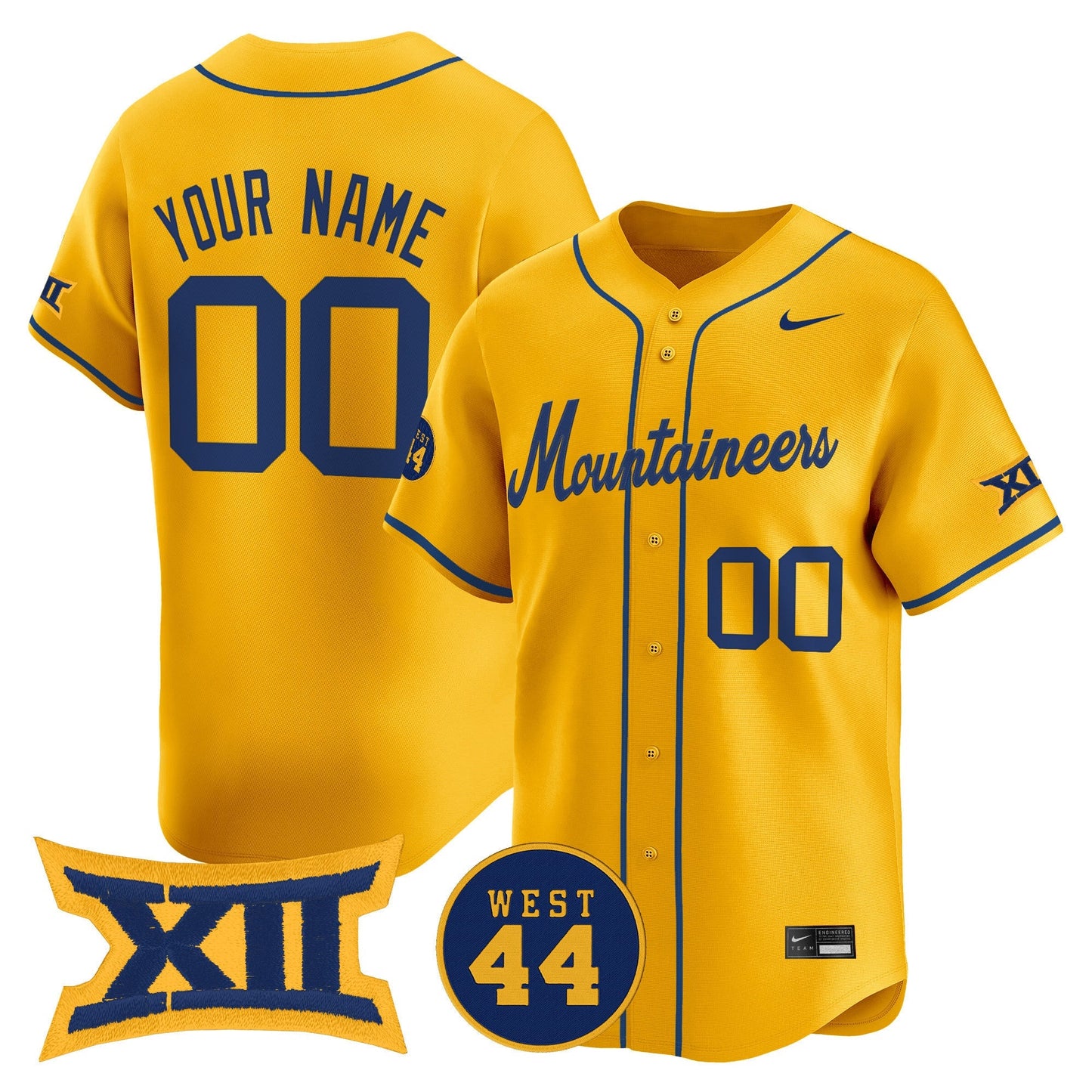 West Virginia Mountaineers 2025 Vapor Premier Limited Custom Jersey - All Stitched