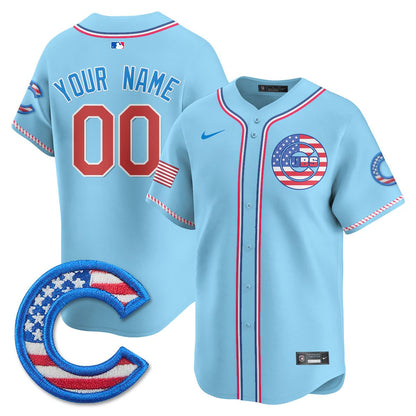 Custom Chicago Cubs 2025 Fourth of July Jersey - All Stitched