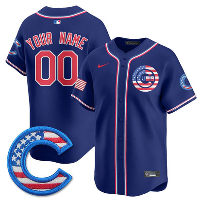 Custom Chicago Cubs 2025 Fourth of July Jersey - All Stitched