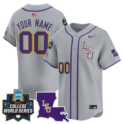 LSU Tigers 2025 World Series Vapor Premier Limited Custom Jersey - All Stitched