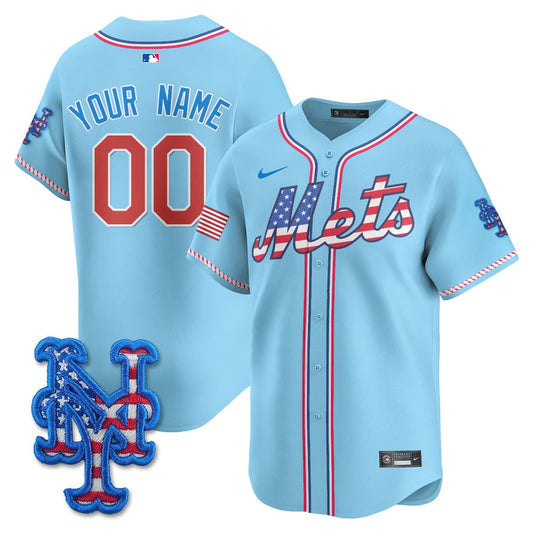 New York Mets 2025 Fourth of July Custom Jersey - All Stitched
