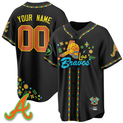 Custom Atlanta Braves 2025 "Los Bravos" Jersey V2 - All Stitched