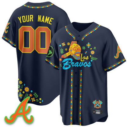 Custom Atlanta Braves 2025 "Los Bravos" Jersey V2 - All Stitched