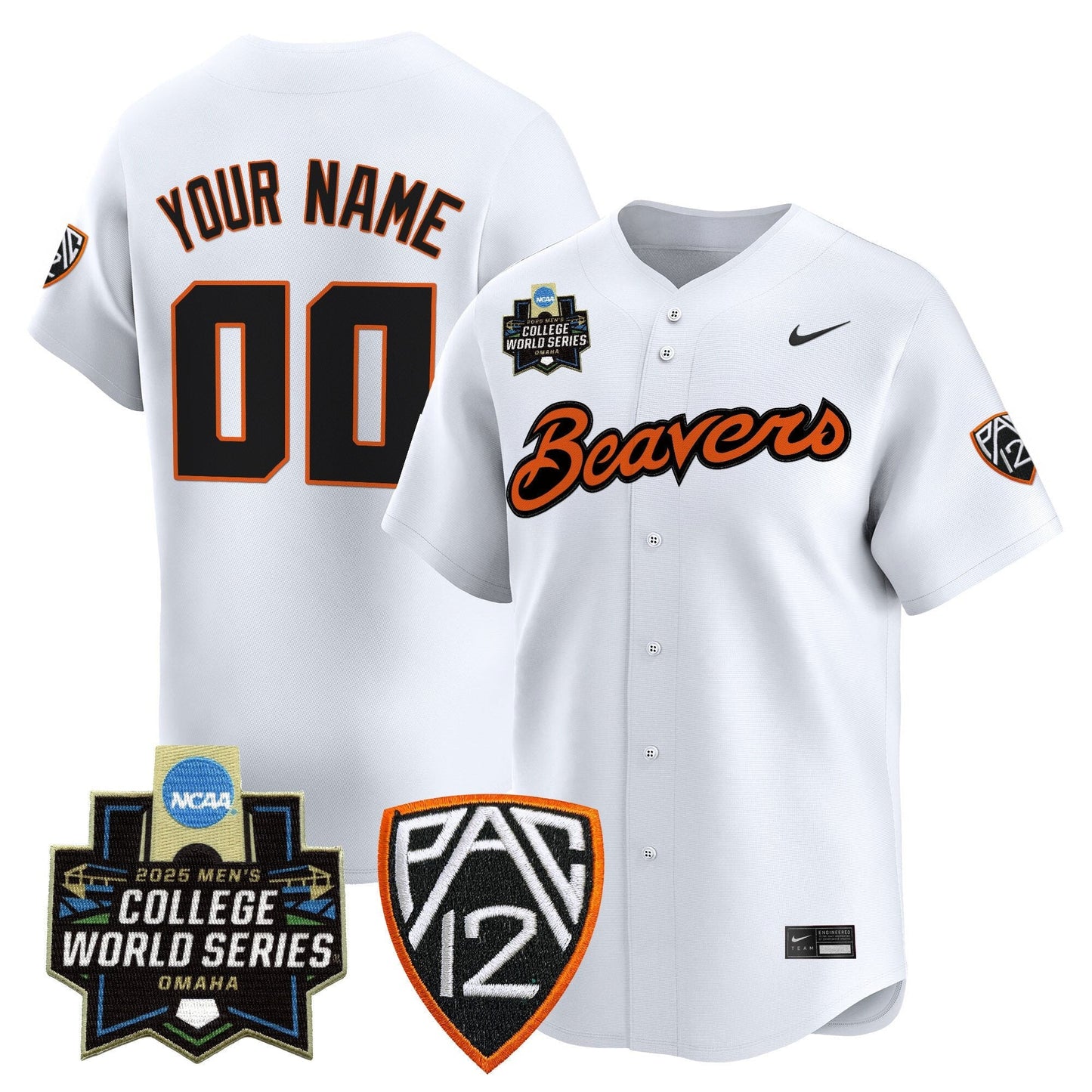 Oregon State Beavers 2025 World Series Vapor Premier Limited Custom Jersey - All Stitched
