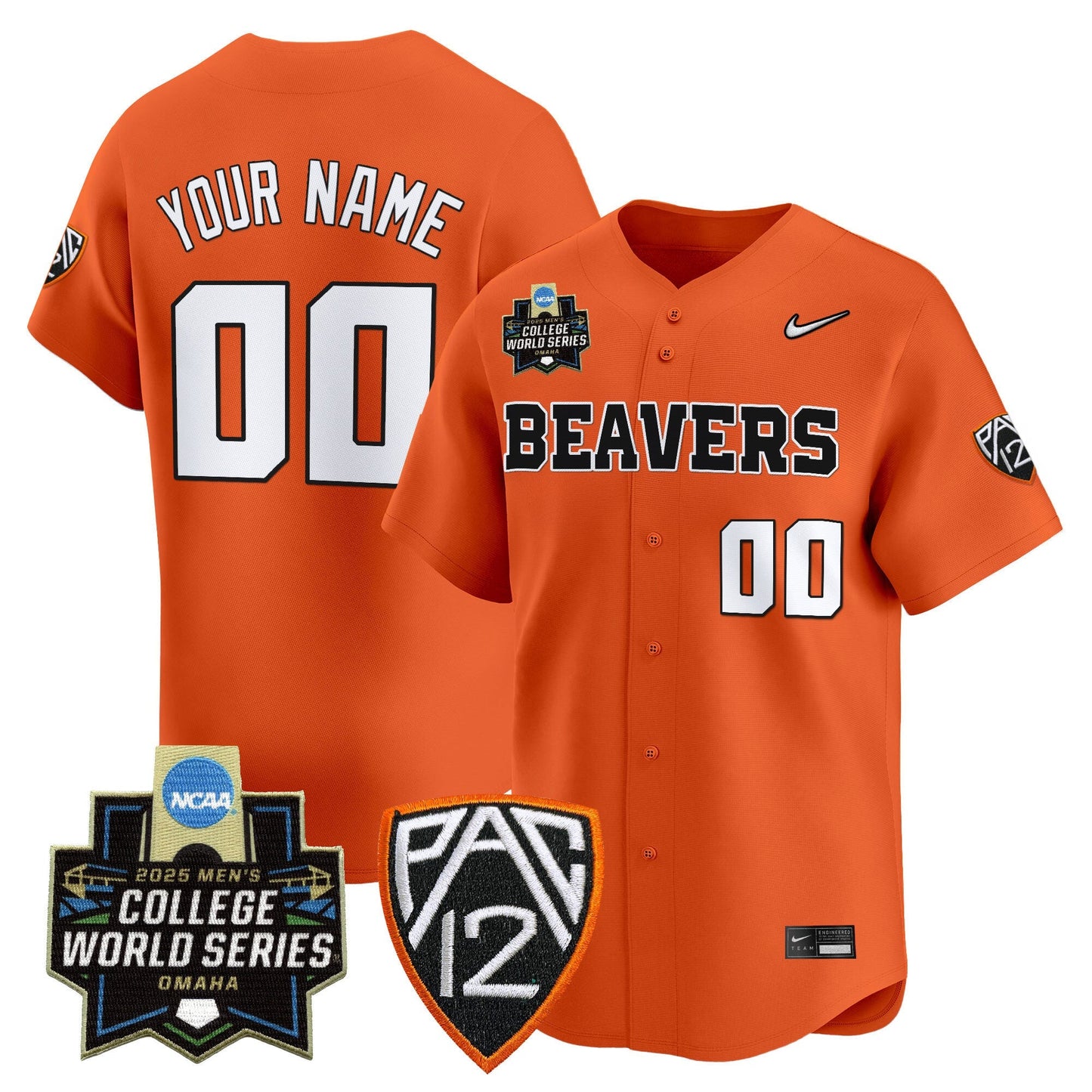 Oregon State Beavers 2025 World Series Vapor Premier Limited Custom Jersey - All Stitched