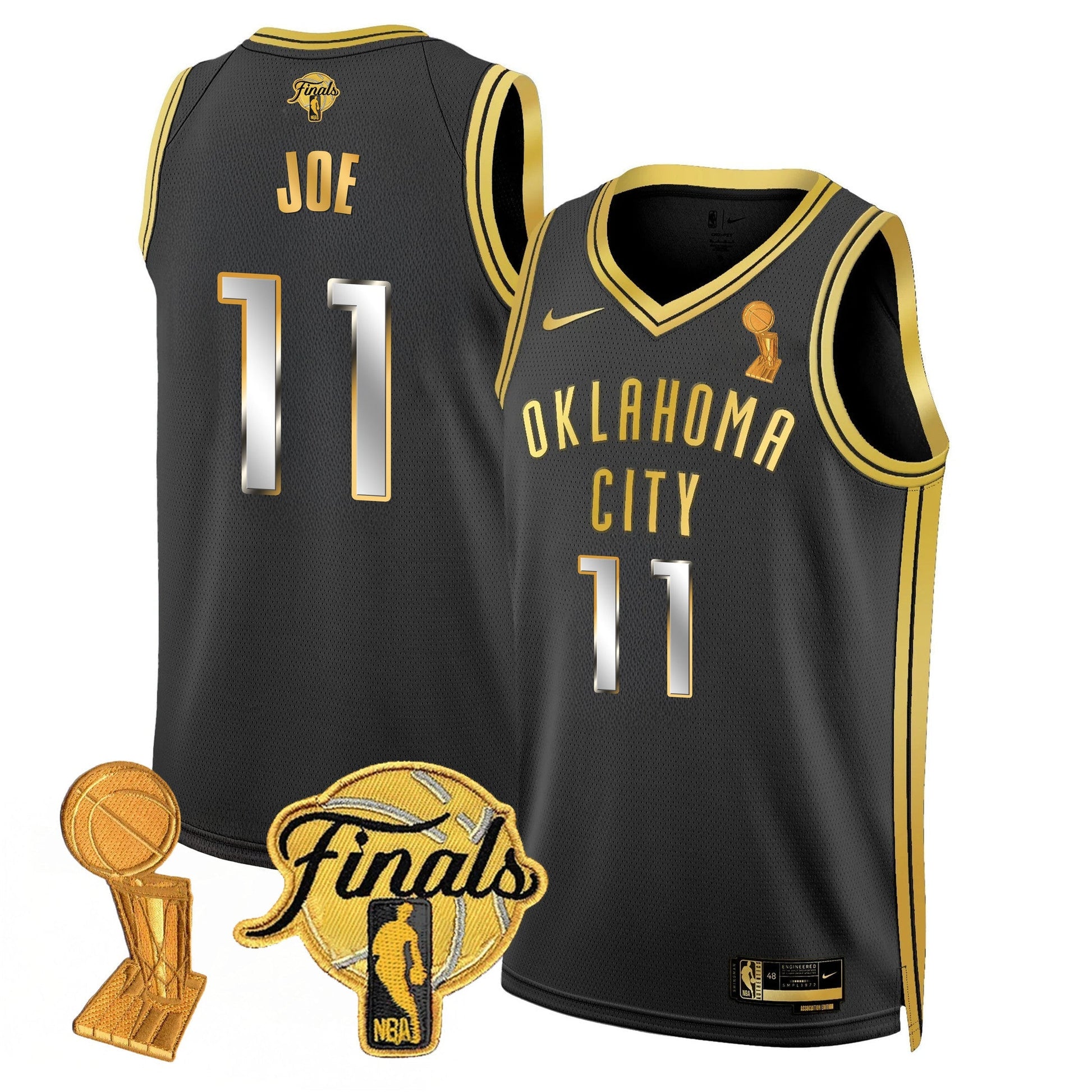Men's Oklahoma City Thunder Jersey - Trophy + Final Patch - All Stitched