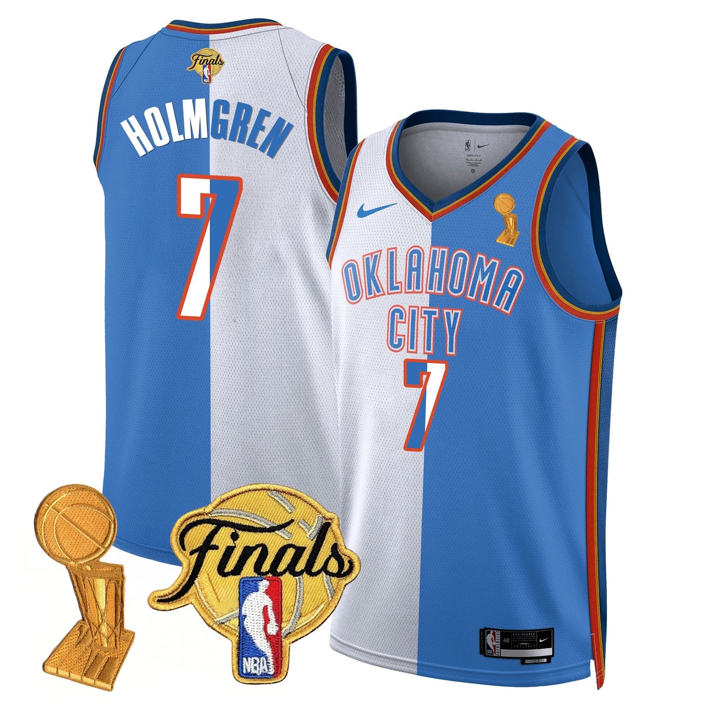 Men's Oklahoma City Thunder Jersey - Trophy + Final Patch - All Stitched