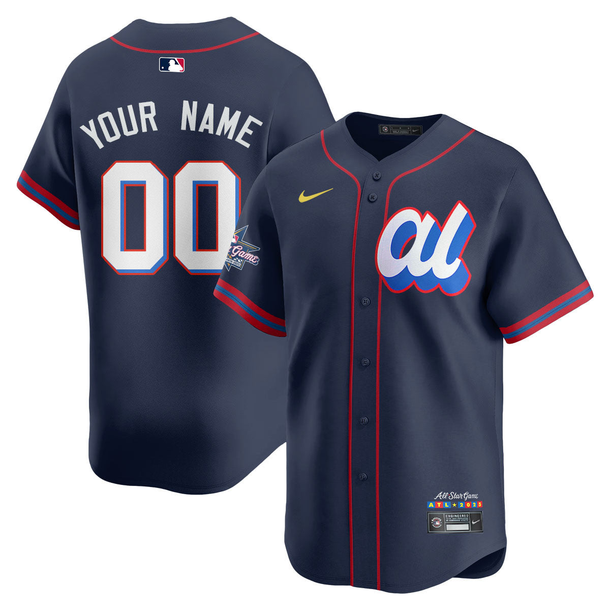 Custom American League 2025 MLB All-Star Jersey - All Stitched