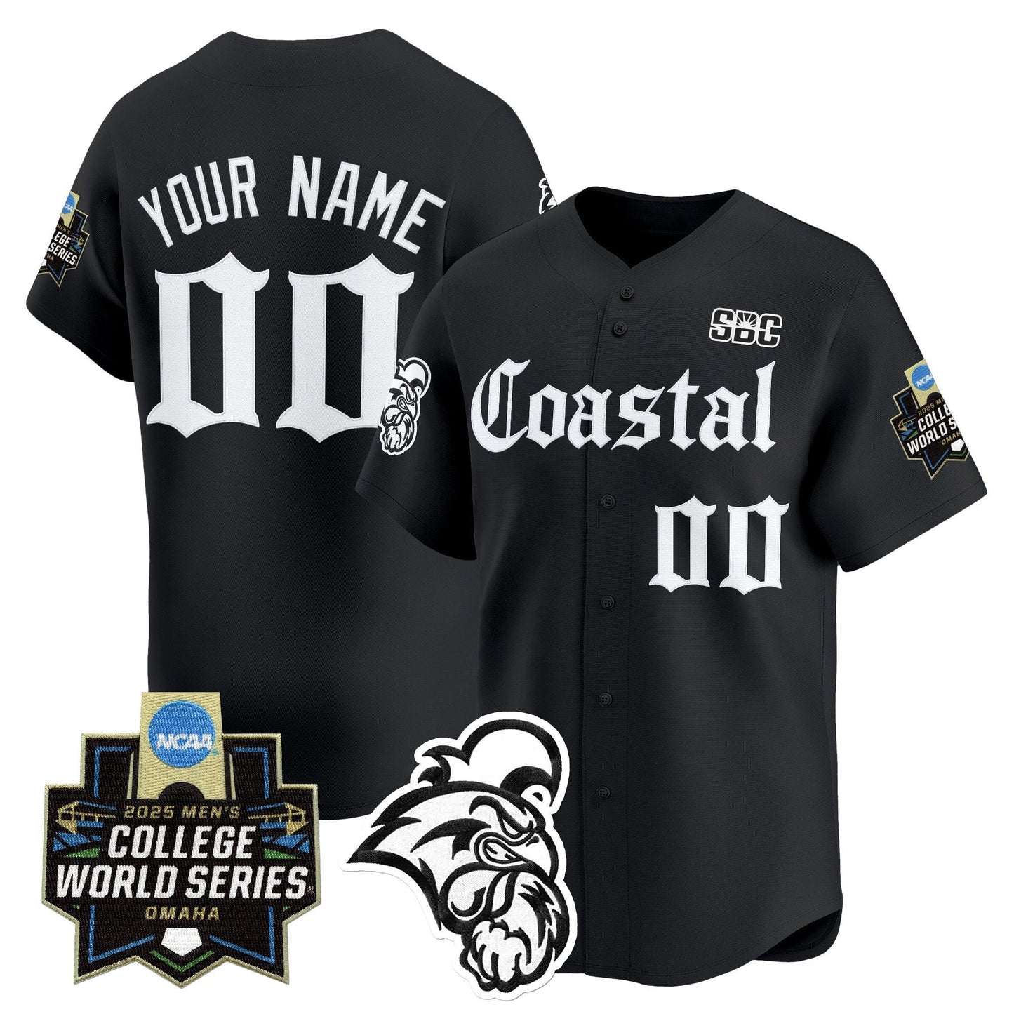 Coastal Carolina Chanticleers 2025 World Series 'Gothic Coastline Edition' Vapor Premier Limited Custom Jersey - All Stitched