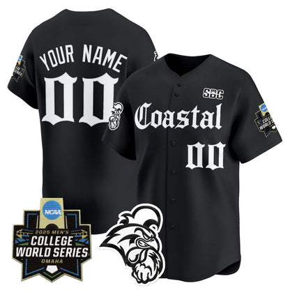 Coastal Carolina Chanticleers 2025 World Series 'Gothic Coastline Edition' Vapor Premier Limited Custom Jersey - All Stitched