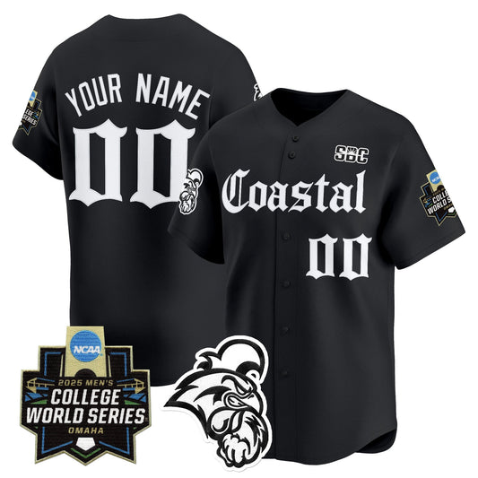 Coastal Carolina Chanticleers 2025 World Series 'Gothic Coastline Edition' Vapor Premier Limited Custom Jersey - All Stitched