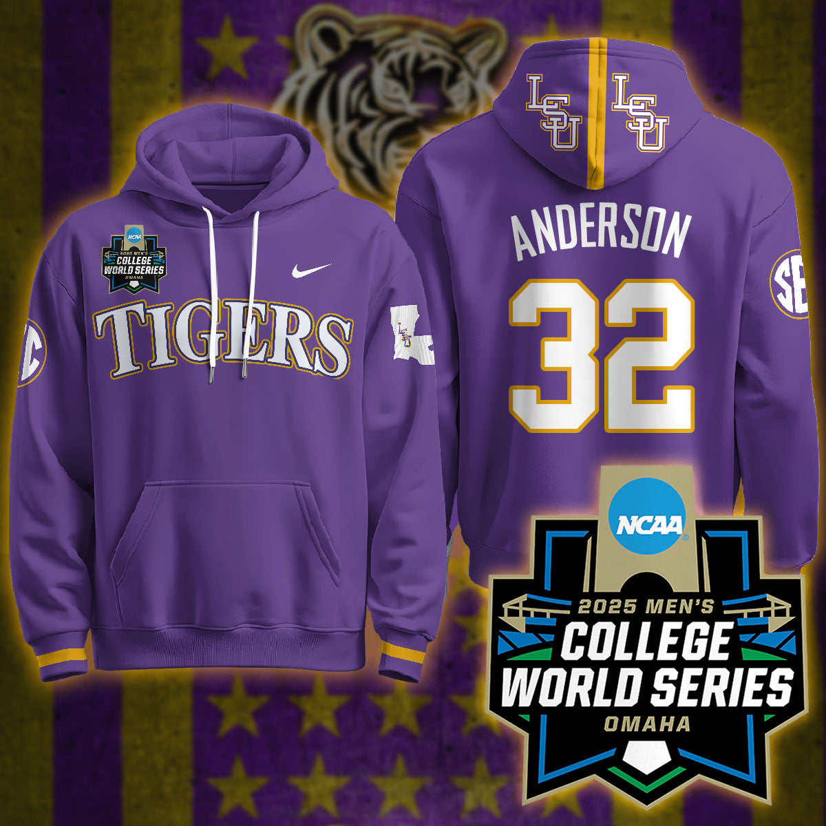 LSU Tigers 2025 World Series Limited Hoodie - All Stitched