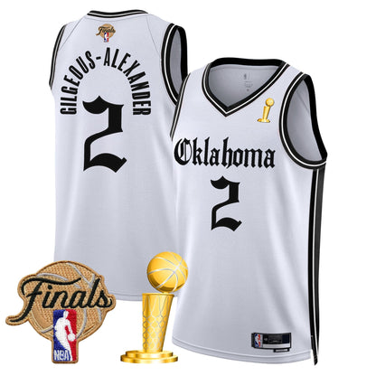 Men's Oklahoma City Thunder 2025 Champions 'Gothic Storm Edition' Swingman Jersey - All Stitched