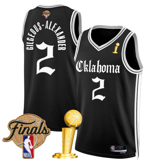 Men's Oklahoma City Thunder 2025 Champions 'Gothic Storm Edition' Swingman Jersey - All Stitched