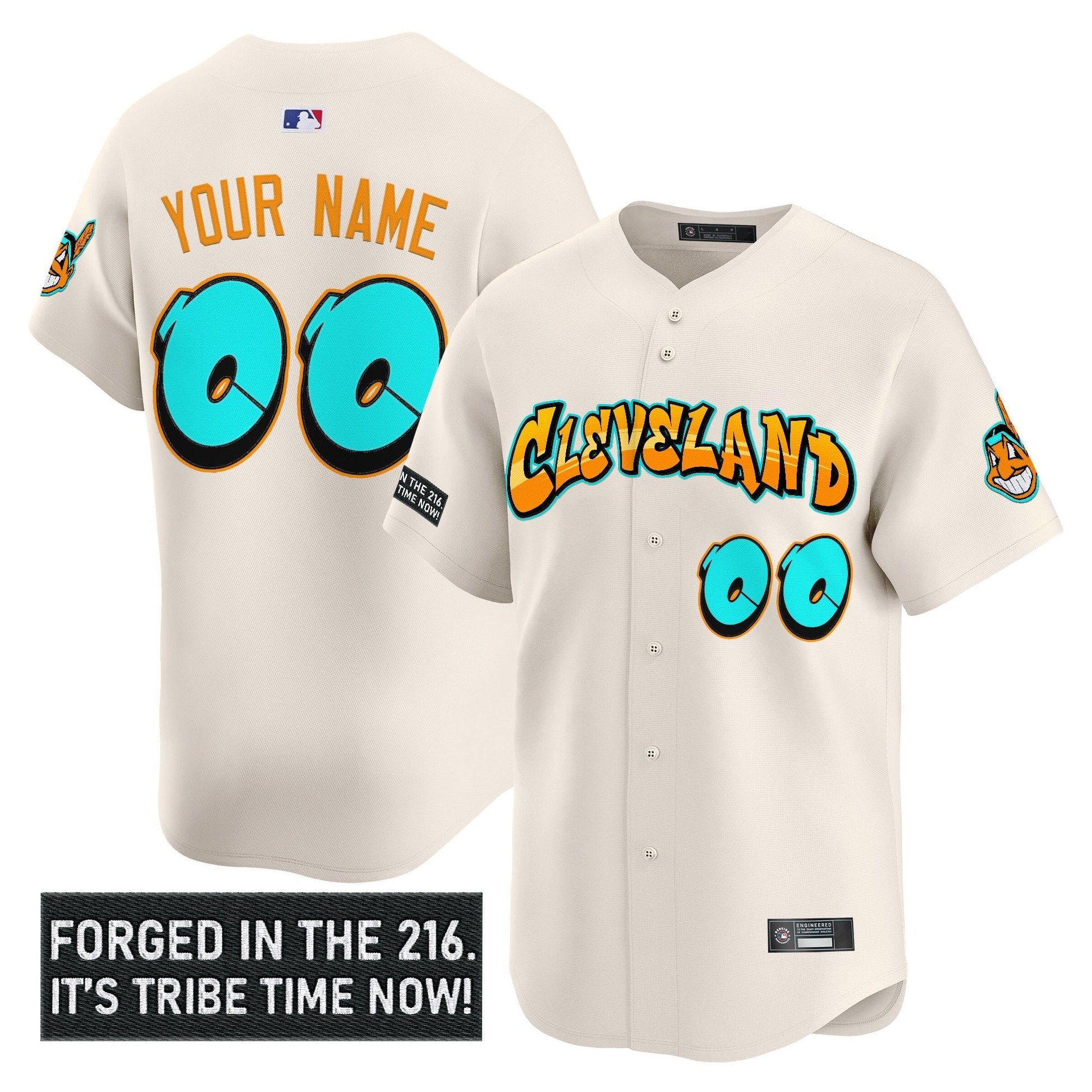 Cleveland Indians 'Graffiti 216 Ink Edition' Vapor Premier Limited Custom Jersey - All Stitched