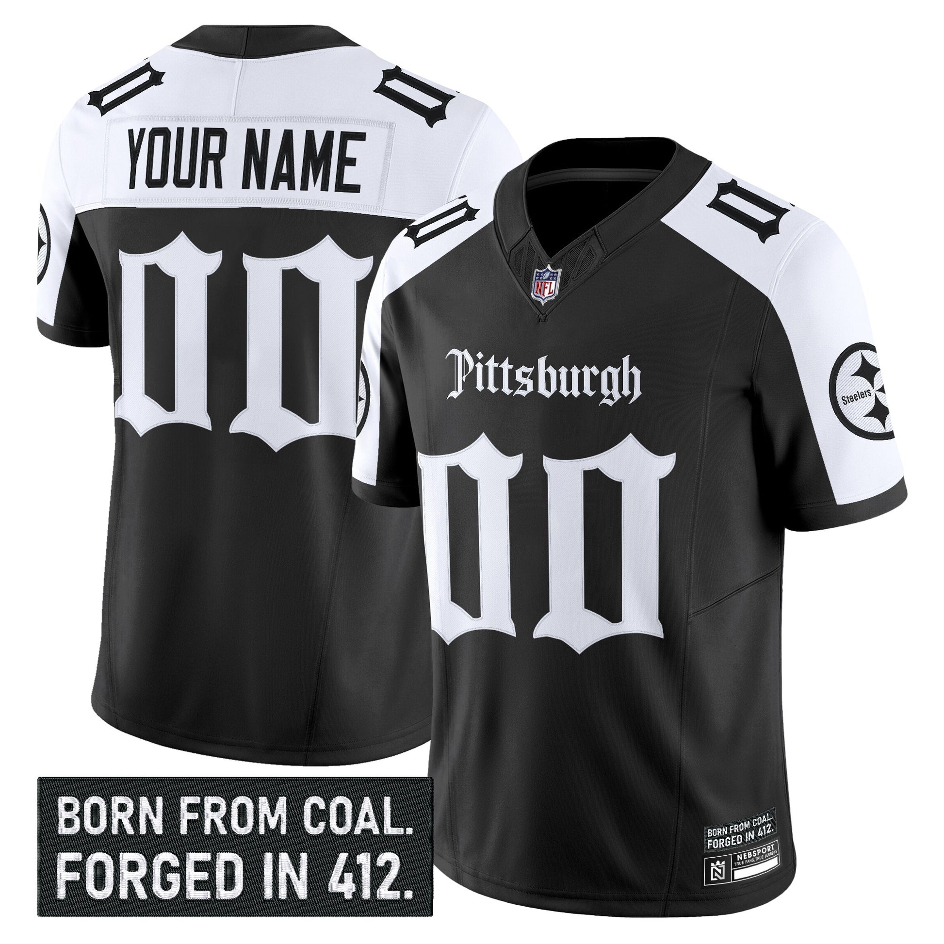 Pittsburgh Steelers 'Gothic Steel City Edition' Vapor Limited Custom Jersey - All Stitched