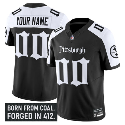 Pittsburgh Steelers 'Gothic Steel City Edition' Vapor Limited Custom Jersey - All Stitched
