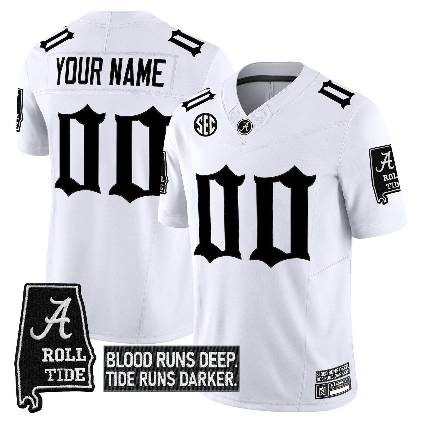 Alabama Crimson Tide 'Gothic Bama Blood Edition' Vapor Limited Custom Jersey - All Stitched