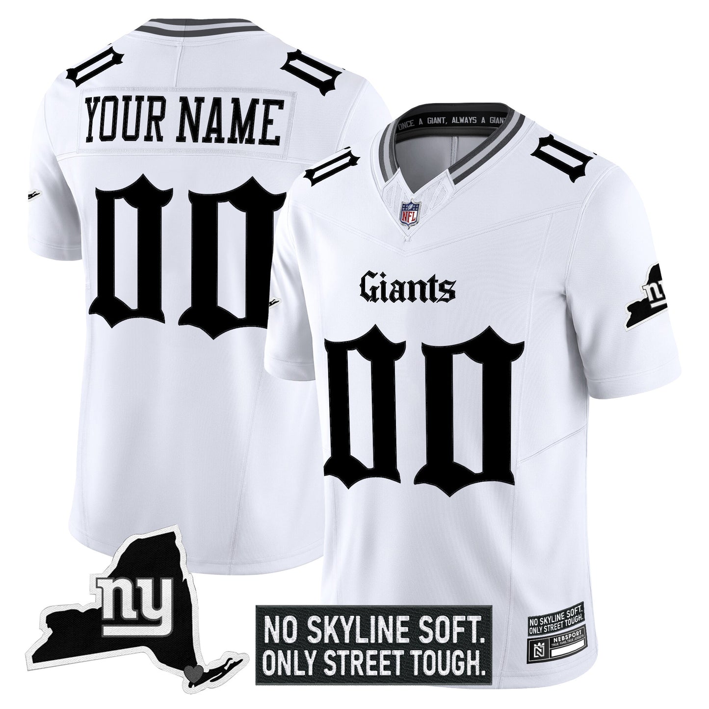 New York Giants 'Gothic Gotham Edition' Vapor Limited Custom Jersey - All Stitched