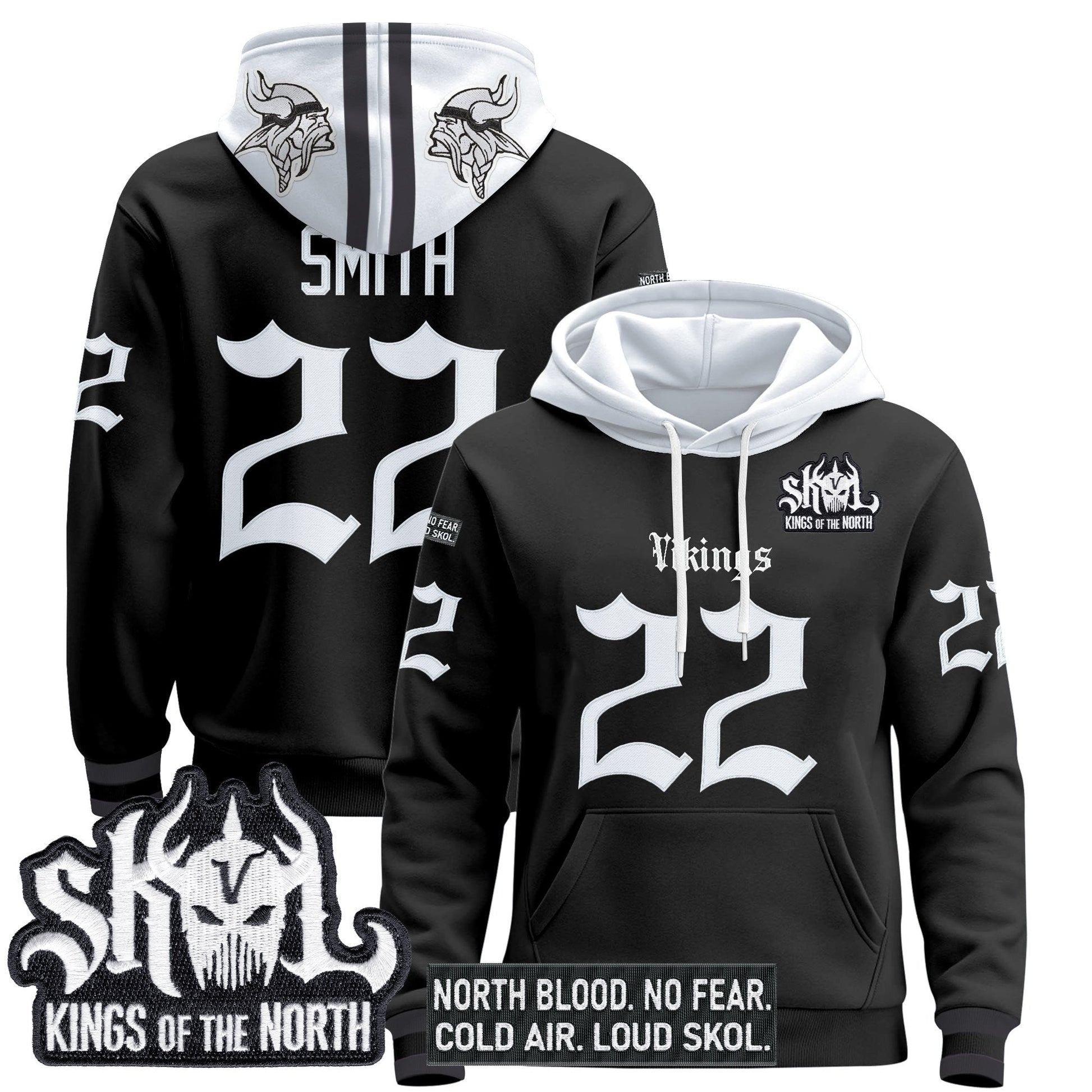 Men's Minnesota Vikings 'Gothic Norseblood Edition' Pullover Hoodie - All Stitched