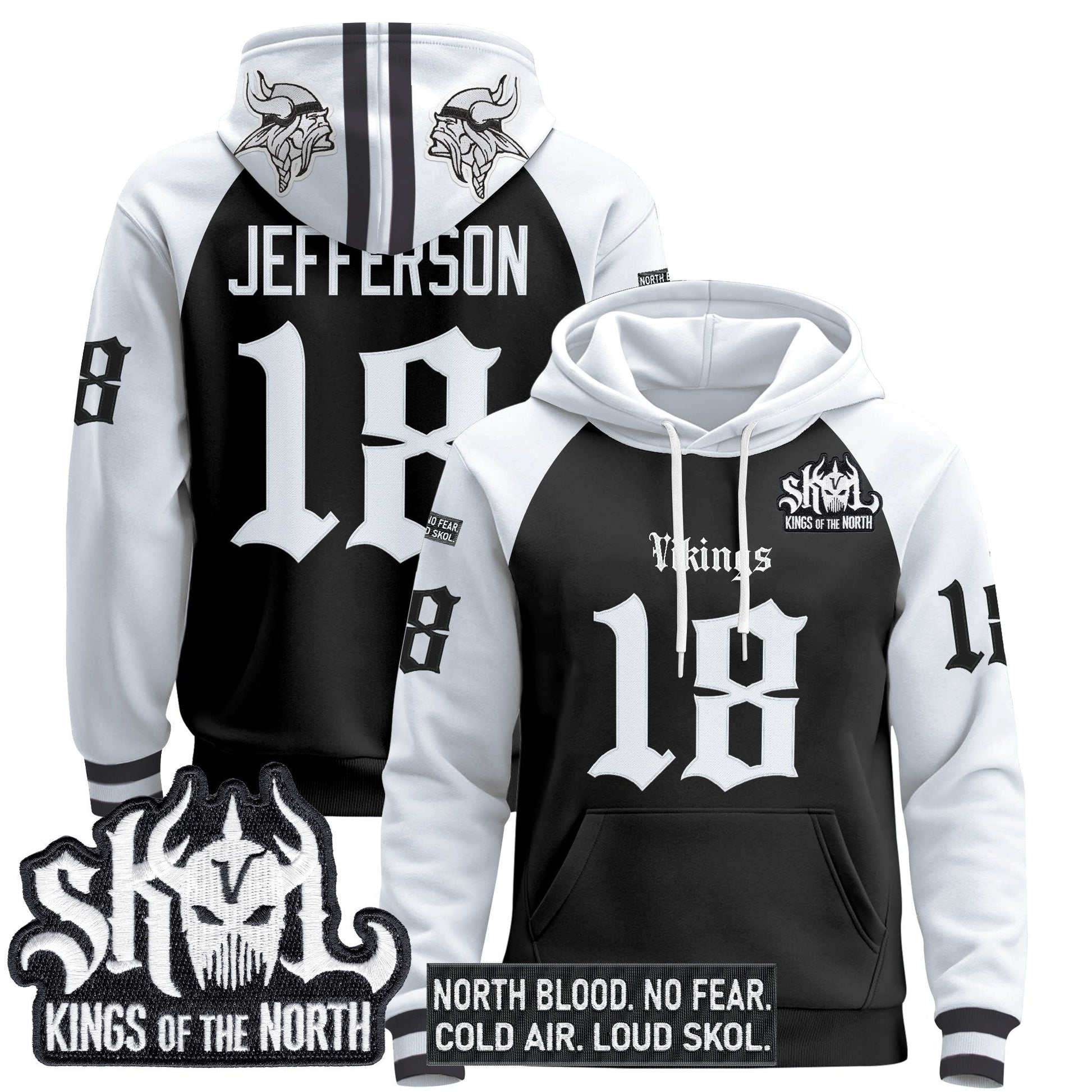 Men's Minnesota Vikings 'Gothic Norseblood Edition' Pullover Hoodie - All Stitched