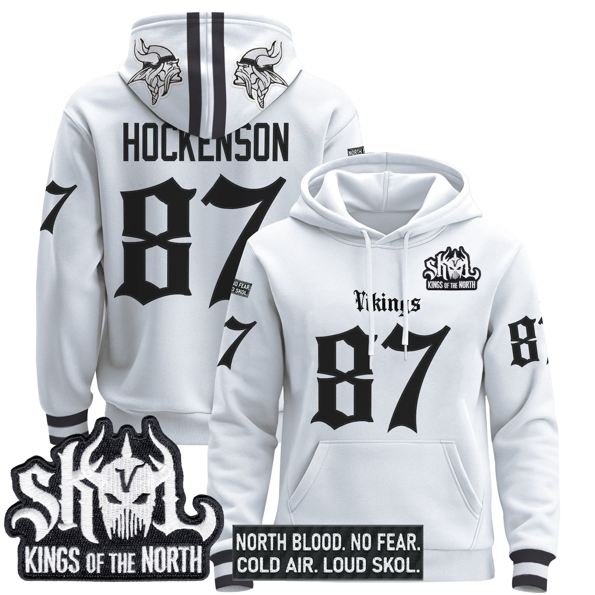 Men's Minnesota Vikings 'Gothic Norseblood Edition' Pullover Hoodie - All Stitched