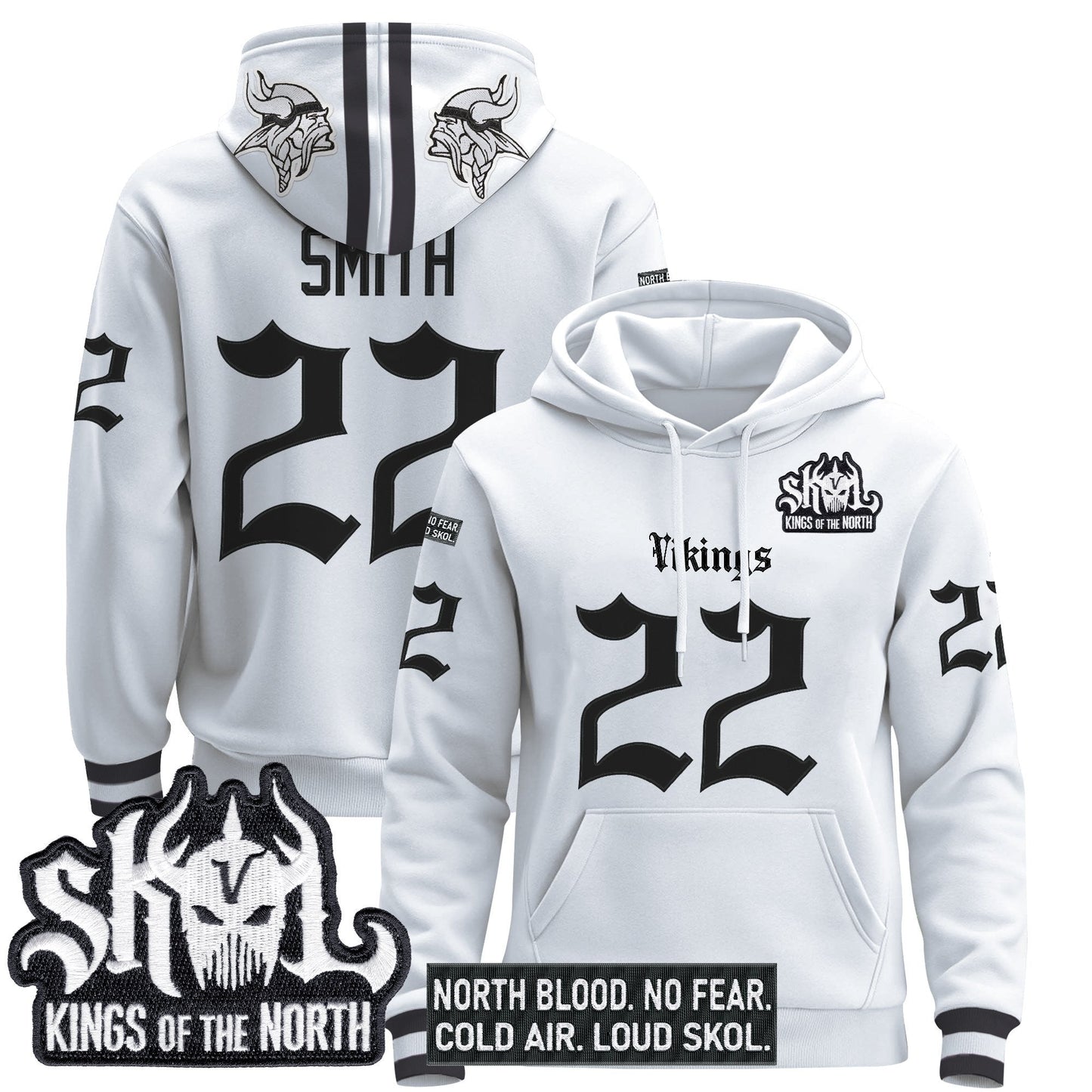 Men's Minnesota Vikings 'Gothic Norseblood Edition' Pullover Hoodie - All Stitched