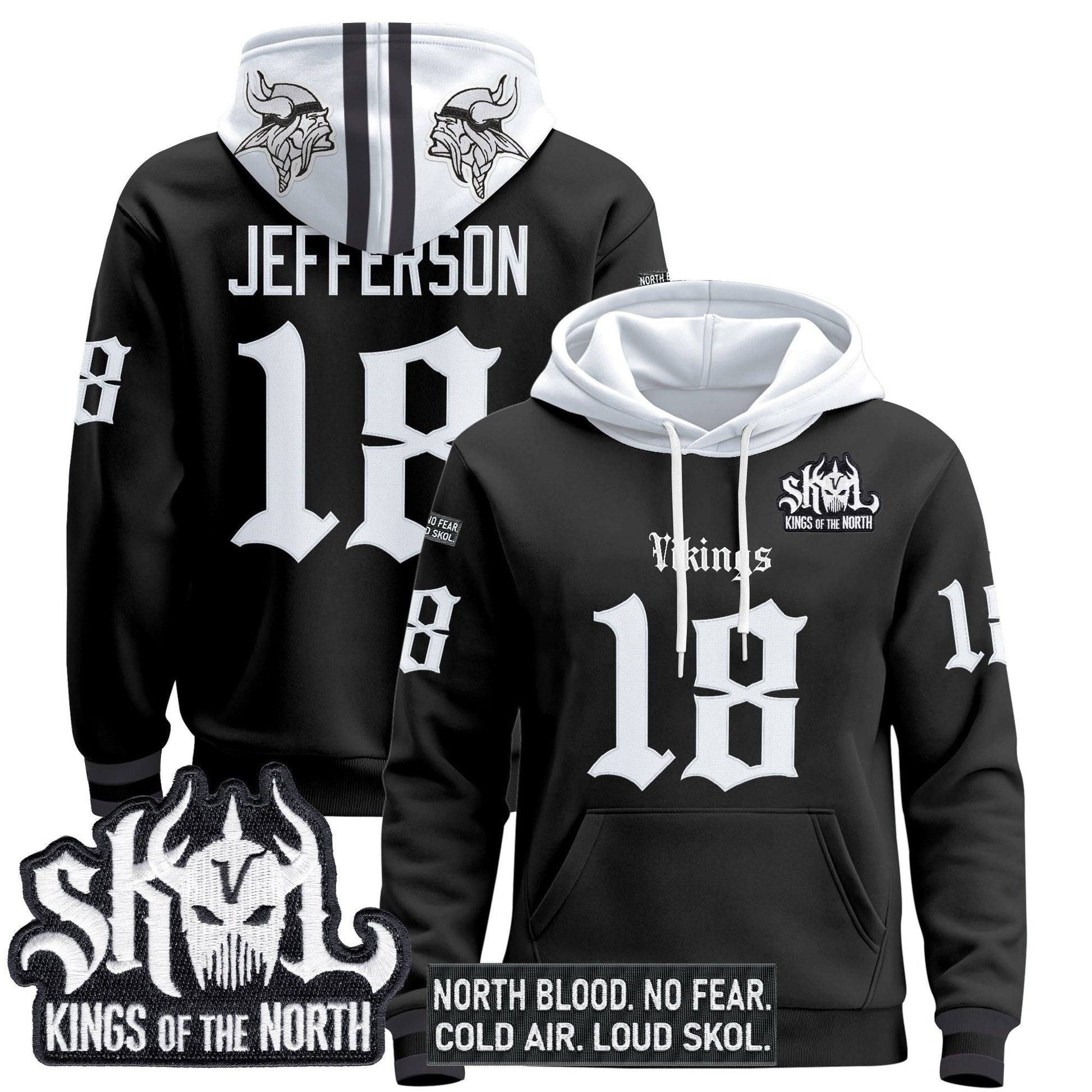 Men's Minnesota Vikings 'Gothic Norseblood Edition' Pullover Hoodie - All Stitched