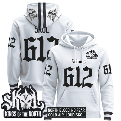 Men's Minnesota Vikings 'Gothic Norseblood Edition' Pullover Hoodie - All Stitched
