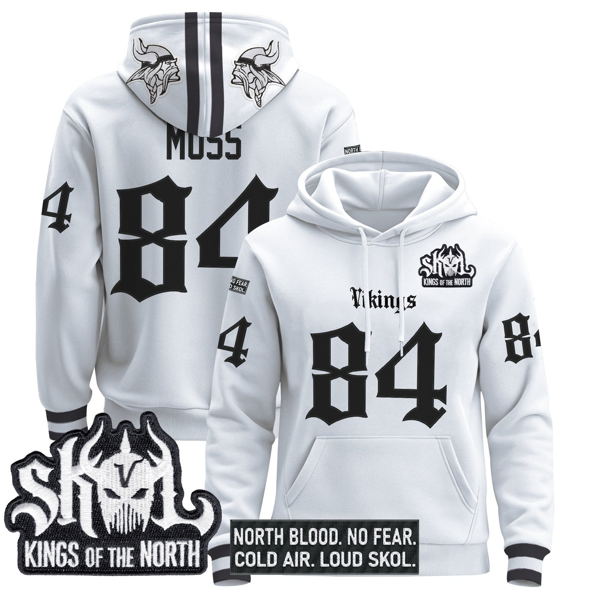 Men's Minnesota Vikings 'Gothic Norseblood Edition' Pullover Hoodie - All Stitched