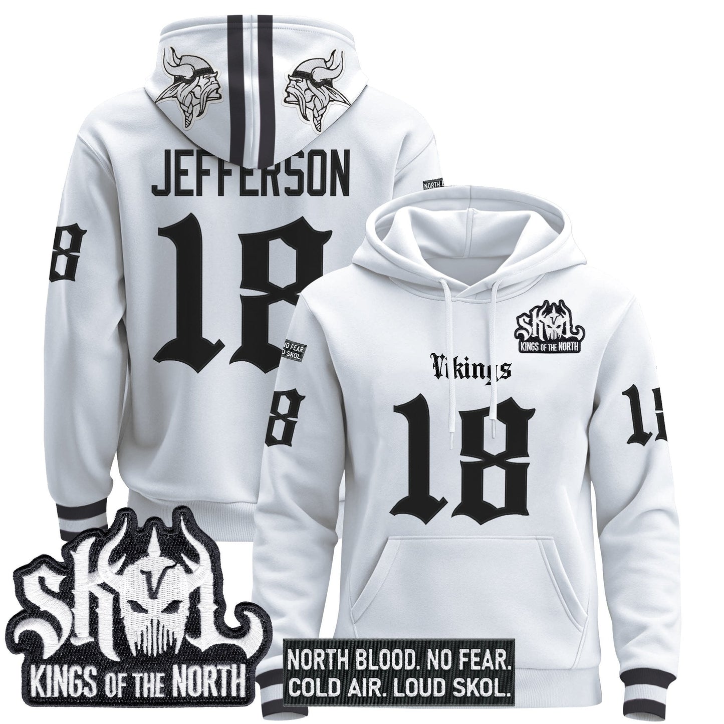 Men's Minnesota Vikings 'Gothic Norseblood Edition' Pullover Hoodie - All Stitched