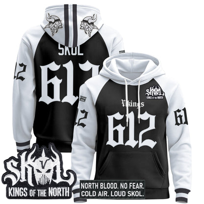 Men's Minnesota Vikings 'Gothic Norseblood Edition' Pullover Hoodie - All Stitched