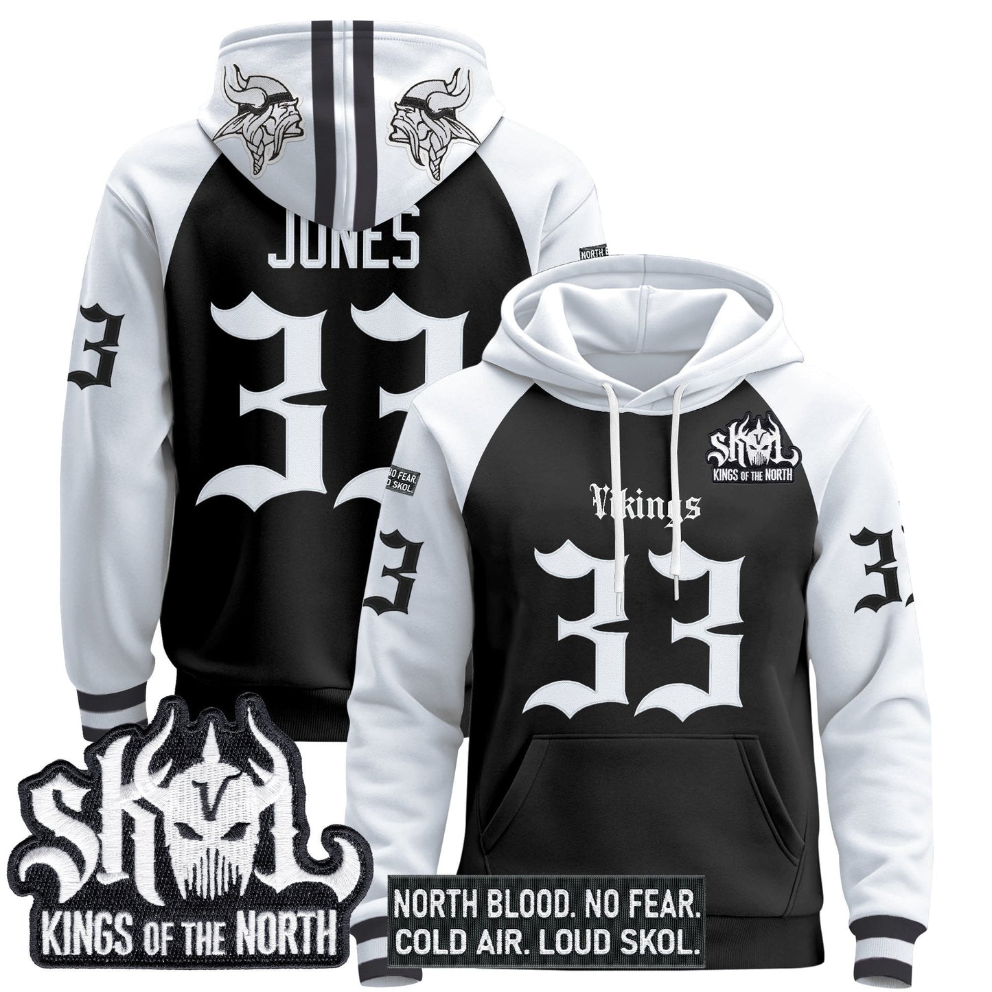 Men's Minnesota Vikings 'Gothic Norseblood Edition' Pullover Hoodie - All Stitched