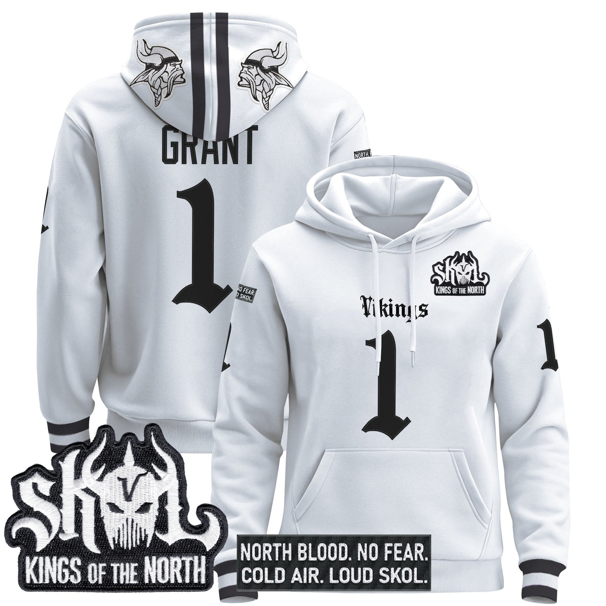 Men's Minnesota Vikings 'Gothic Norseblood Edition' Pullover Hoodie - All Stitched