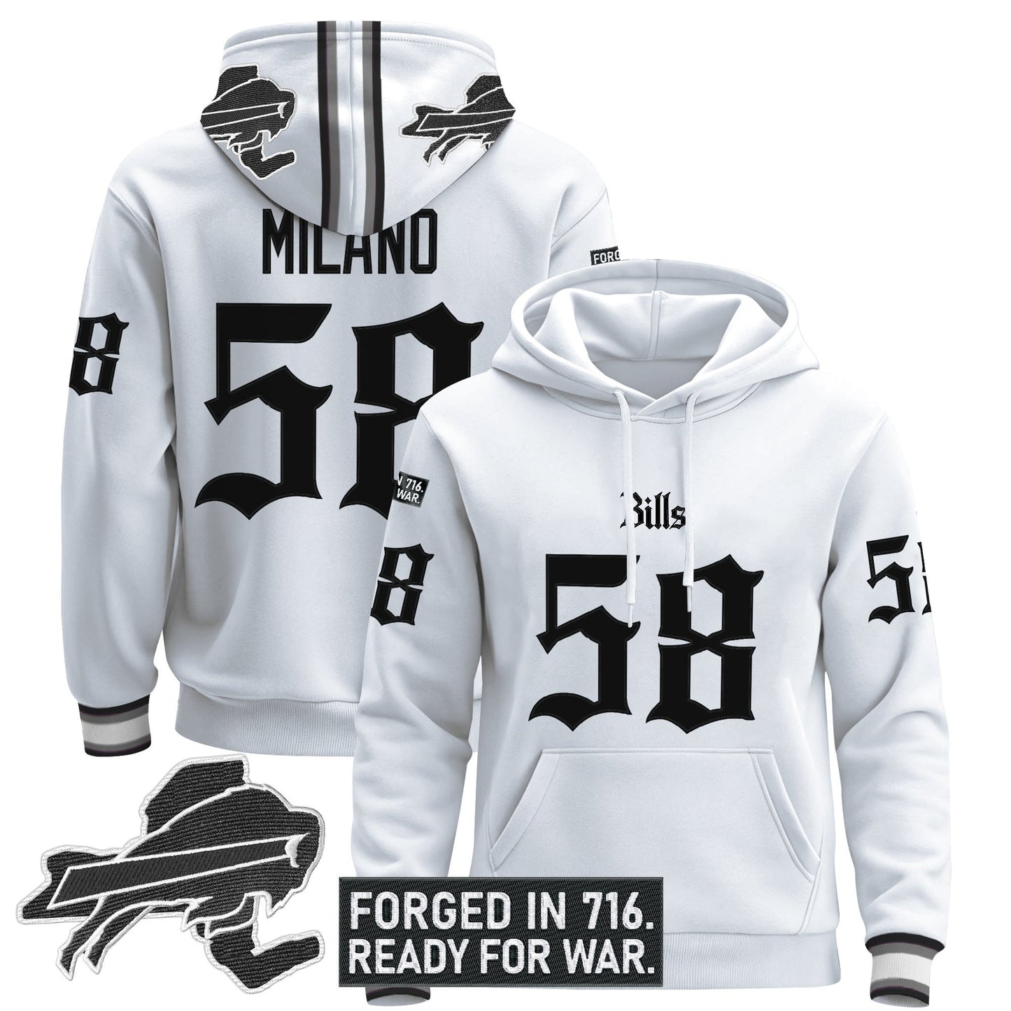 Men's Buffalo Bills 'Gothic Cold Front Edition' Pullover Hoodie - All Stitched