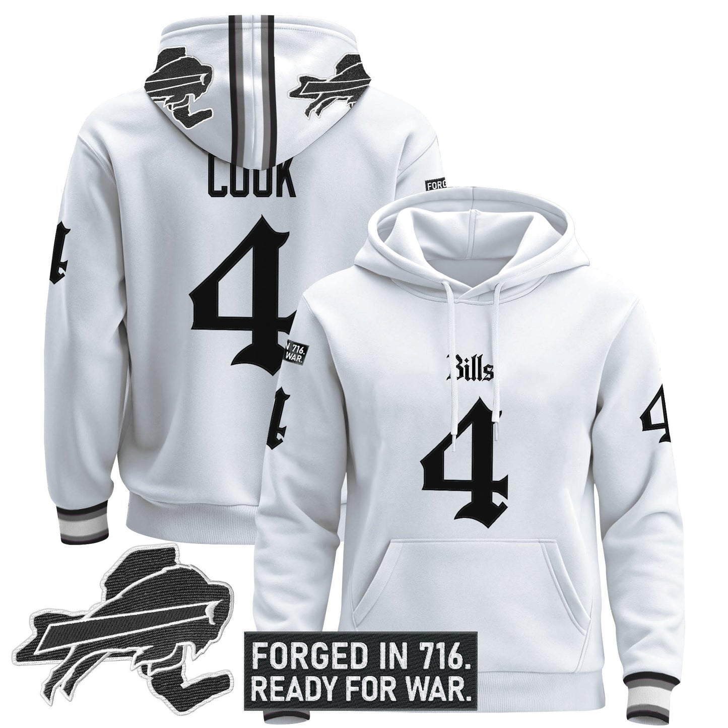 Men's Buffalo Bills 'Gothic Cold Front Edition' Pullover Hoodie - All Stitched