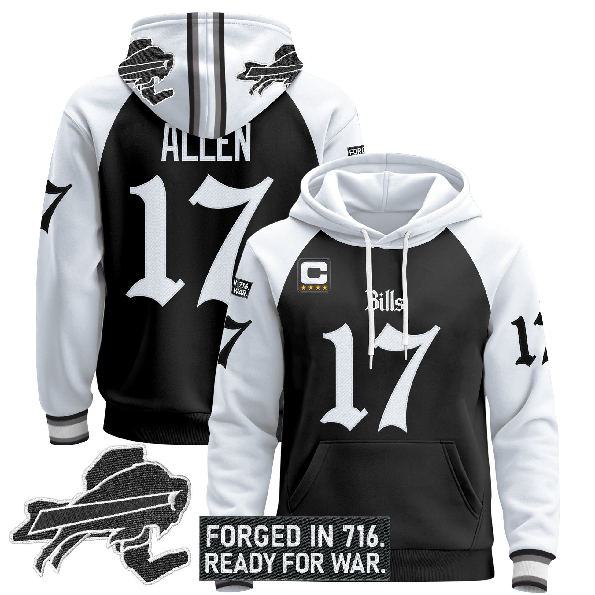 Men's Buffalo Bills 'Gothic Cold Front Edition' Pullover Hoodie - All Stitched