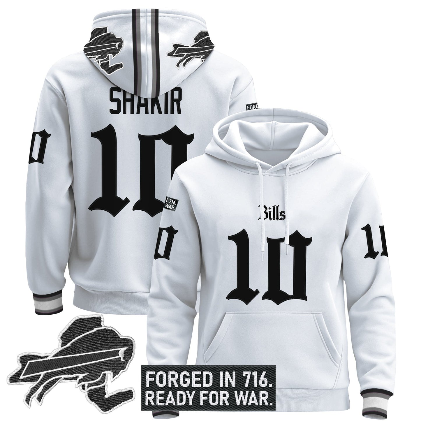 Men's Buffalo Bills 'Gothic Cold Front Edition' Pullover Hoodie - All Stitched