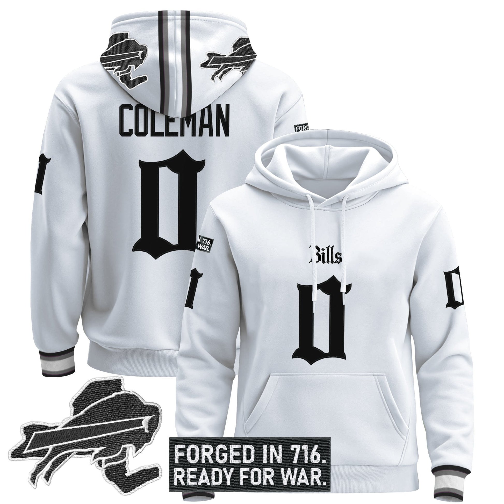 Men's Buffalo Bills 'Gothic Cold Front Edition' Pullover Hoodie - All Stitched