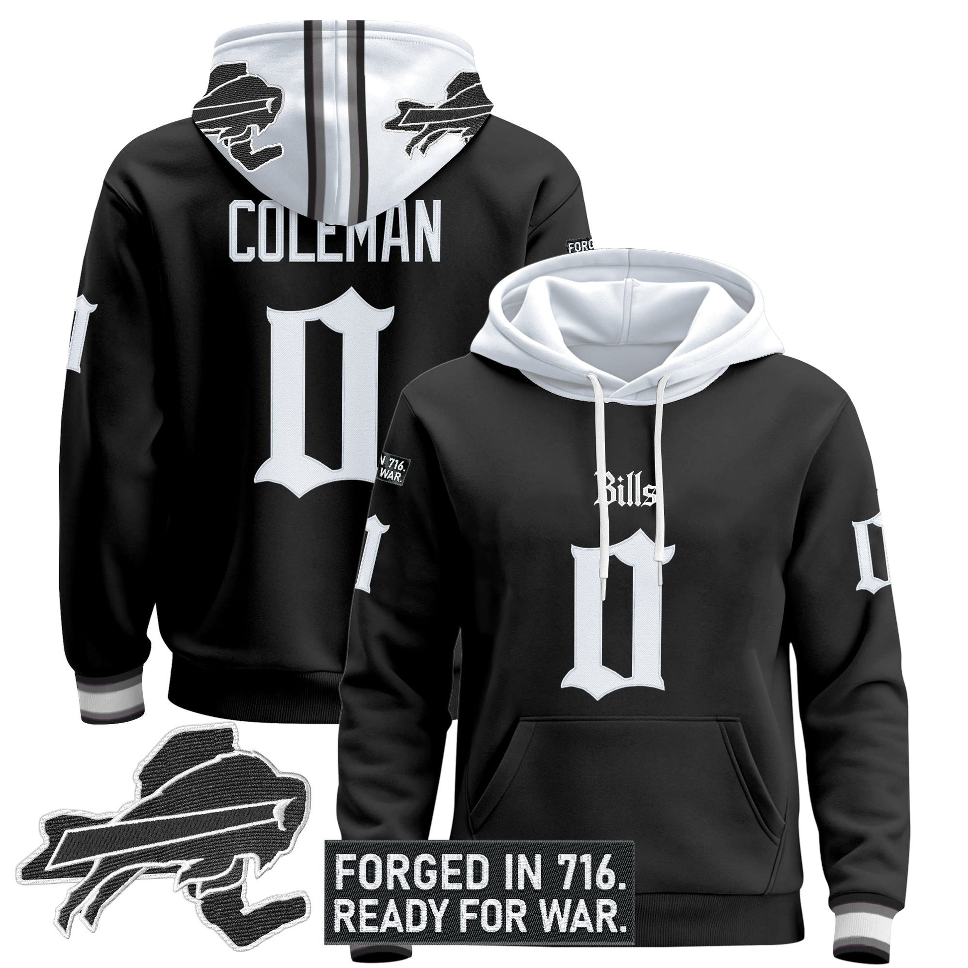 Men's Buffalo Bills 'Gothic Cold Front Edition' Pullover Hoodie - All Stitched