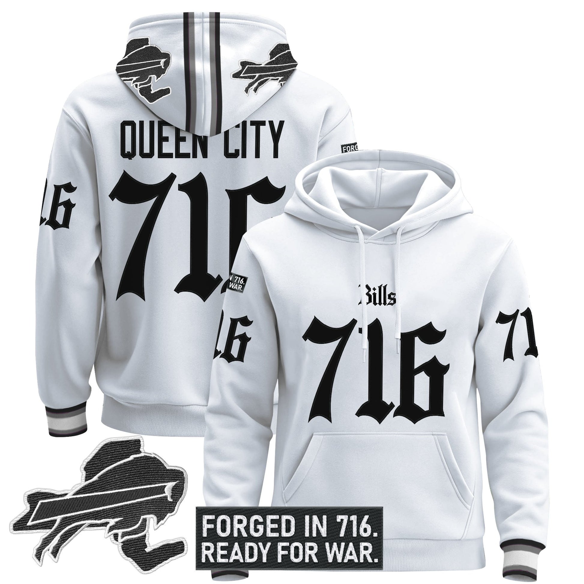 Men's Buffalo Bills 'Gothic Cold Front Edition' Pullover Hoodie - All Stitched