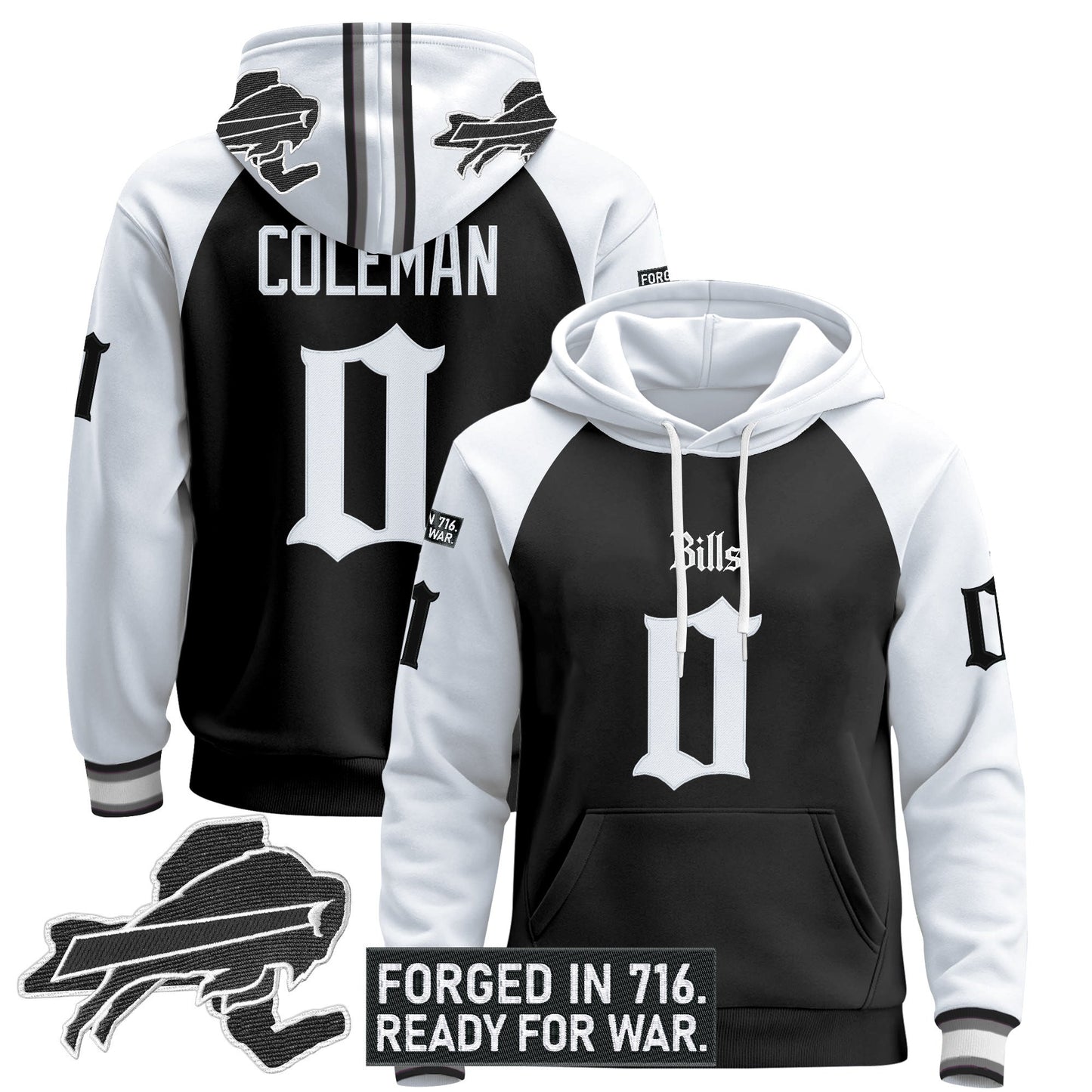 Men's Buffalo Bills 'Gothic Cold Front Edition' Pullover Hoodie - All Stitched