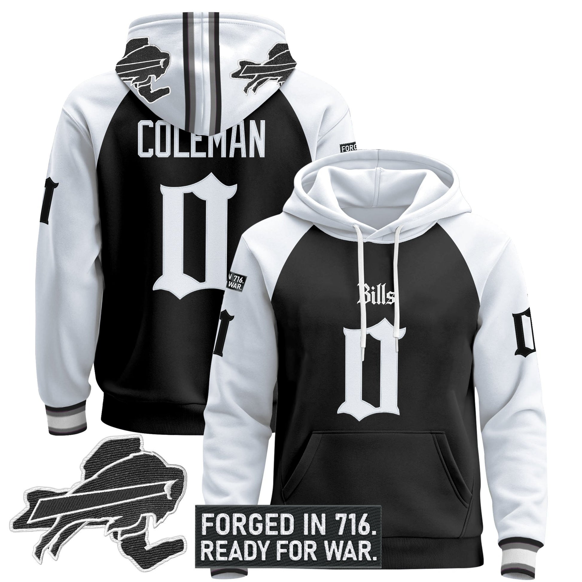 Men's Buffalo Bills 'Gothic Cold Front Edition' Pullover Hoodie - All Stitched